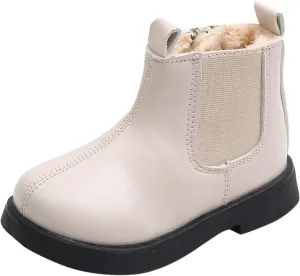 Toddler Boots Boys And Girls Waterpoor Ankle Boots Side Zipper Booties Windproof Short Boots Chestnut Boots for Toddler