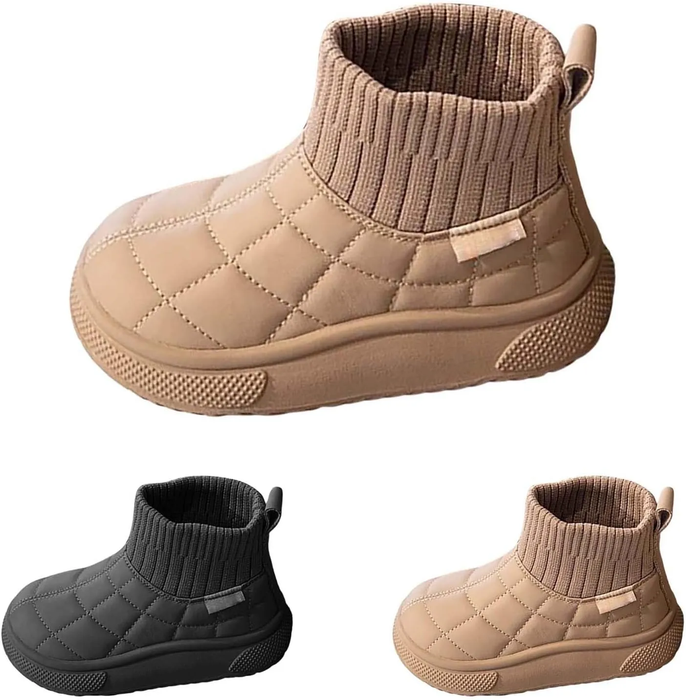 Toddler Kids Warm Ankle Boots Boys Girls Unisex Non Slip Mid Calf Winter Outdoor Lightweight Soft Sloe Shoes Sock