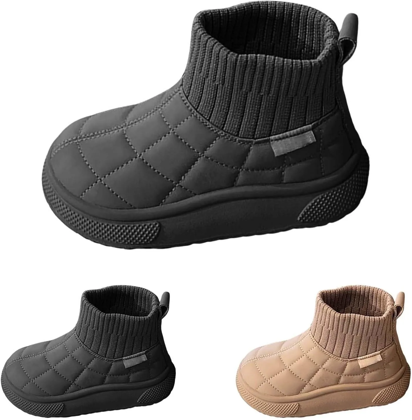Toddler Kids Warm Ankle Boots Boys Girls Unisex Non Slip Mid Calf Winter Outdoor Lightweight Soft Sloe Shoes Sock