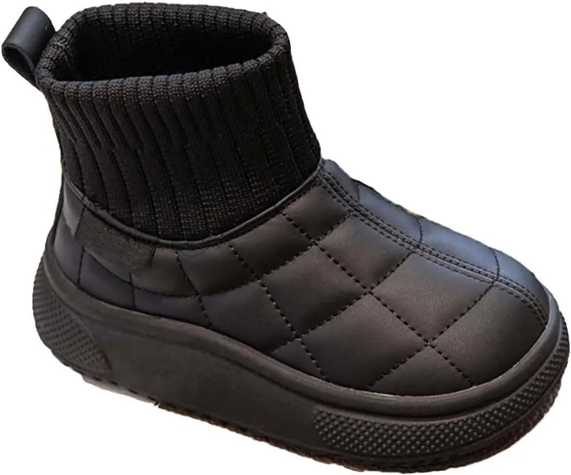 Toddler Kids Warm Ankle Boots Boys Girls Unisex Non Slip Mid Calf Winter Outdoor Lightweight Soft Sloe Shoes Sock