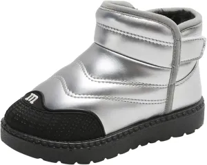 Toddler PU Leather Non-slip Resistan Ankle boots Kids Snow Boots Girl's Warm Winter Wterproof Outdoor Boot