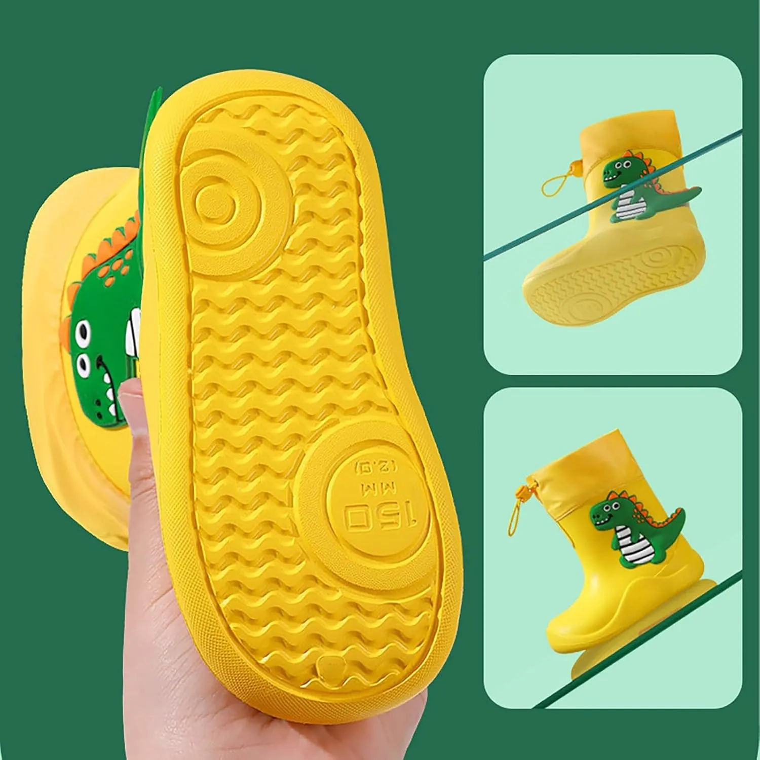 Toddler Rain Boots Boys Girls Baby Cartoon Animals Waterproof Ankle Boots Non Slip Rubber Toddler Snow Boot