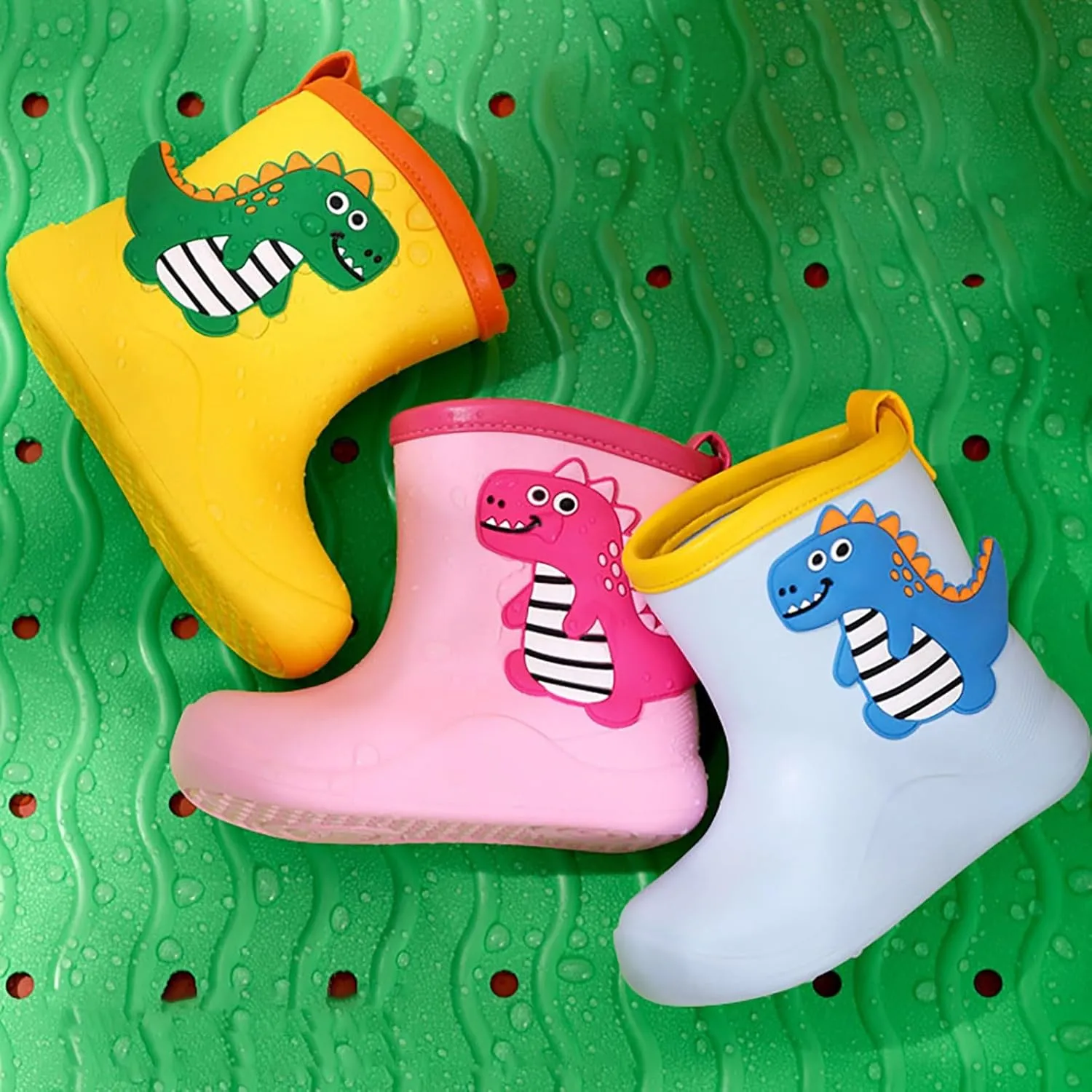 Toddler Rain Boots Boys Girls Baby Cartoon Animals Waterproof Ankle Boots Non Slip Rubber Toddler Snow Boot