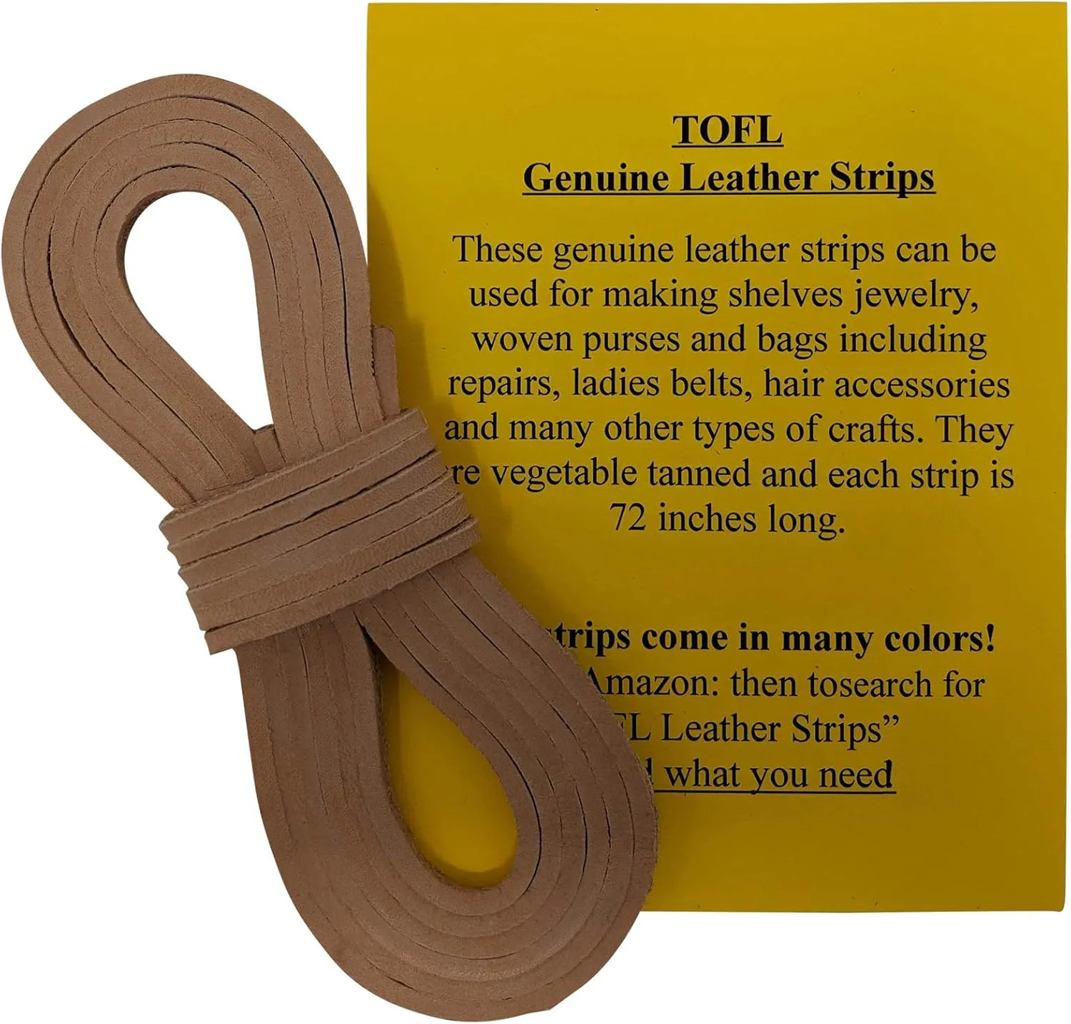 TOFL Leather Boot Laces|1/8 Inch Thick 72 Inches Long|2 Leather Strips [1 Pair]