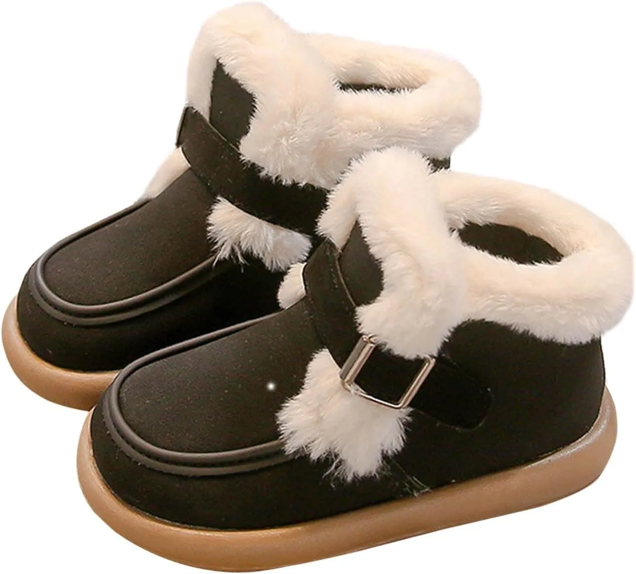 Unisex Kids Warm Furry Winter Ankle Boots Boys Girls Cozy Fleece Plush Soft Fuzzy Fr Youth Boys Winter Boots Size 5