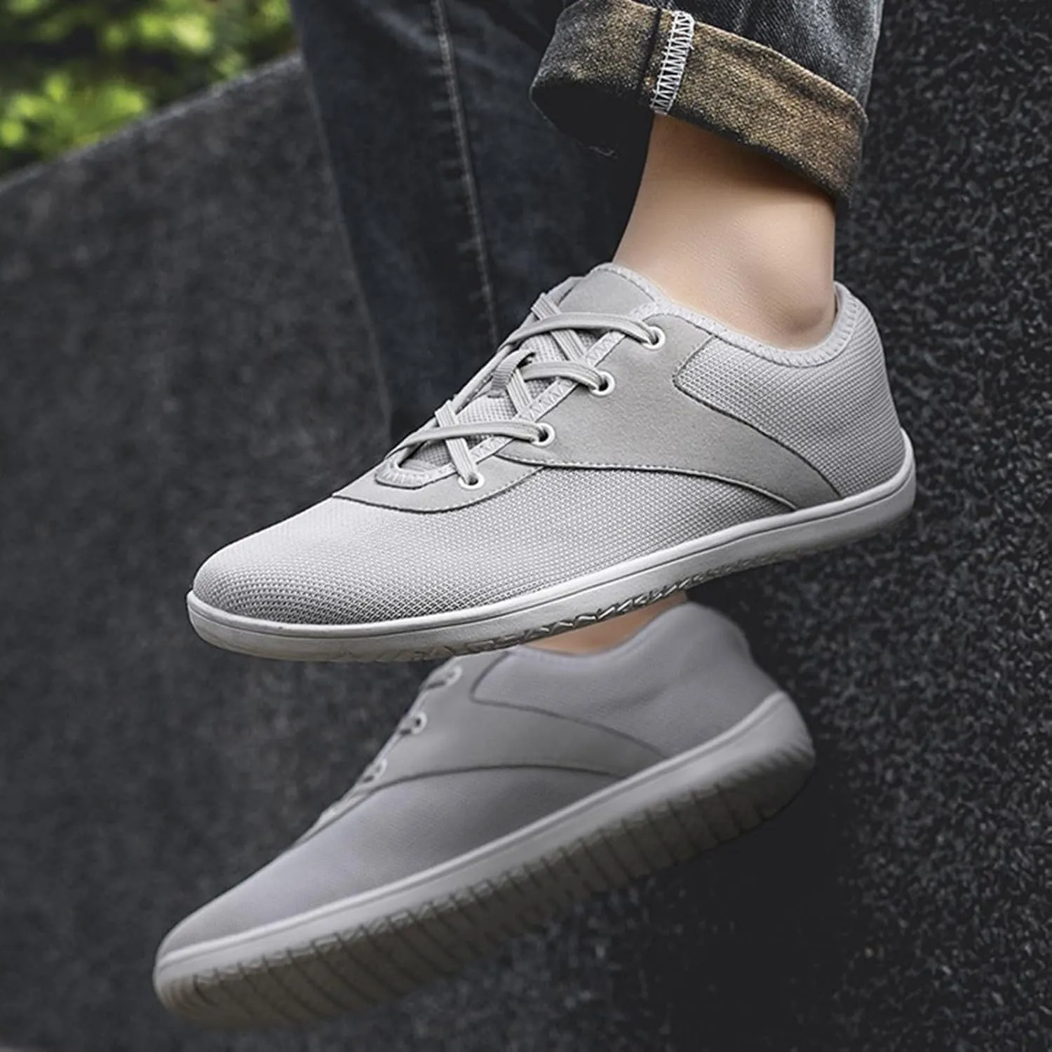 Unisex Spring and Autumn Wide Head Barefoot Cycling Flying Woven Canvas Mountain Climbing Mesh Casual Shoes for Men