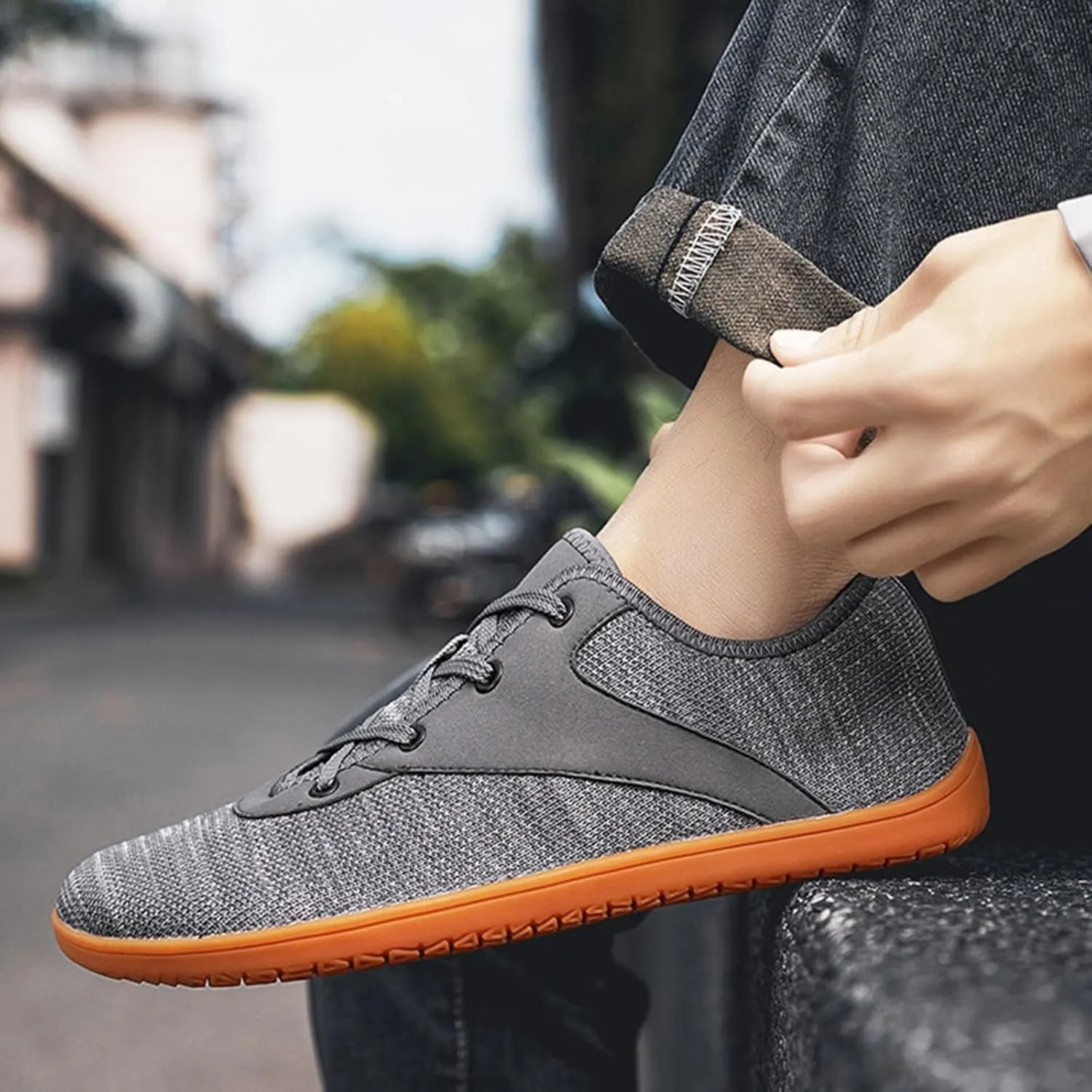 Unisex Spring and Autumn Wide Head Barefoot Cycling Flying Woven Canvas Mountain Climbing Mesh Casual Shoes for Men