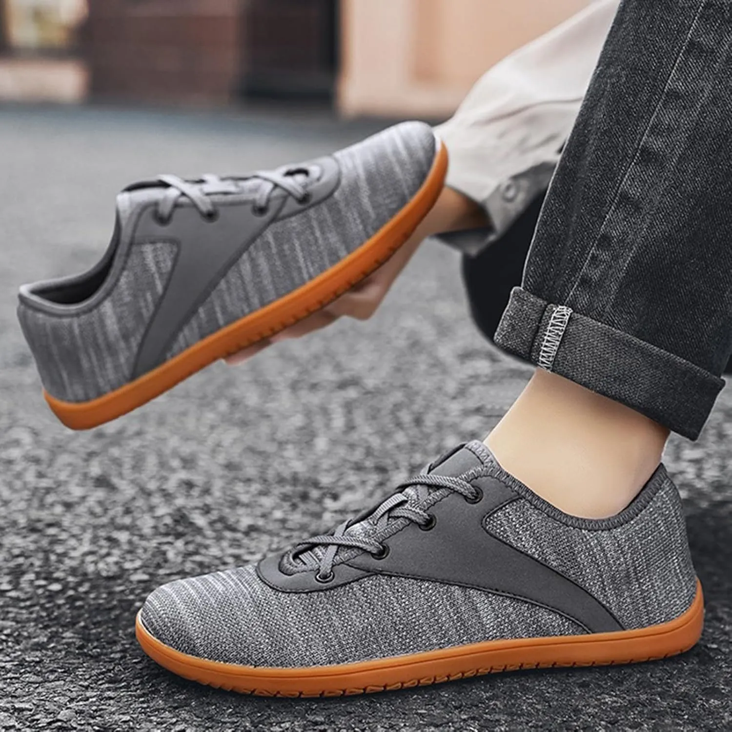 Unisex Spring and Autumn Wide Head Barefoot Cycling Flying Woven Canvas Mountain Climbing Mesh Casual Shoes for Men