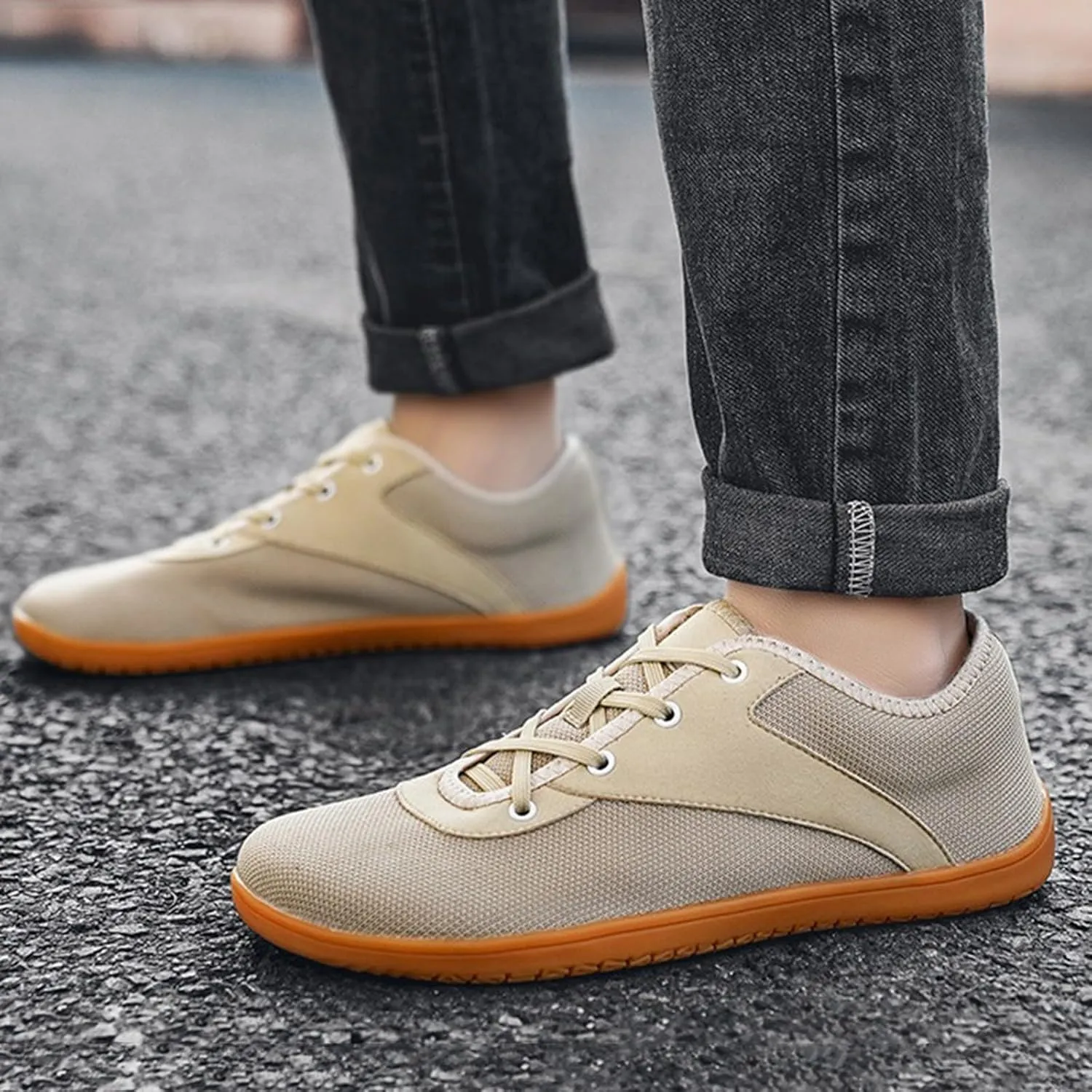 Unisex Spring and Autumn Wide Head Barefoot Cycling Flying Woven Canvas Mountain Climbing Mesh Casual Shoes for Men