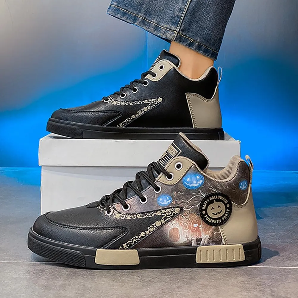 VAXAV Men's Fashion High Top Road Running Sneakers Skate Walking Driving Shoes