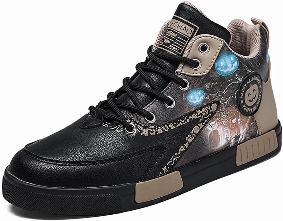 VAXAV Men's Fashion High Top Road Running Sneakers Skate Walking Driving Shoes