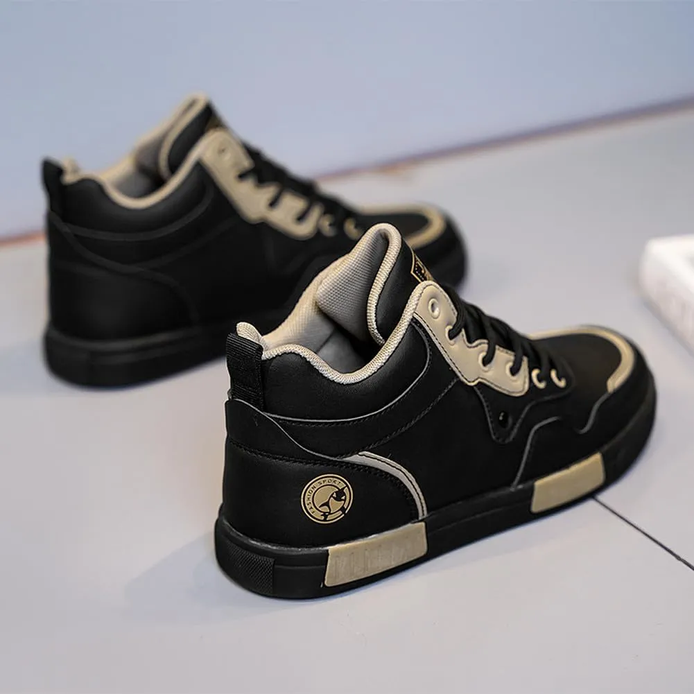 VAXAV Men's Fashion High Top Road Running Sneakers Skate Walking Driving Shoes