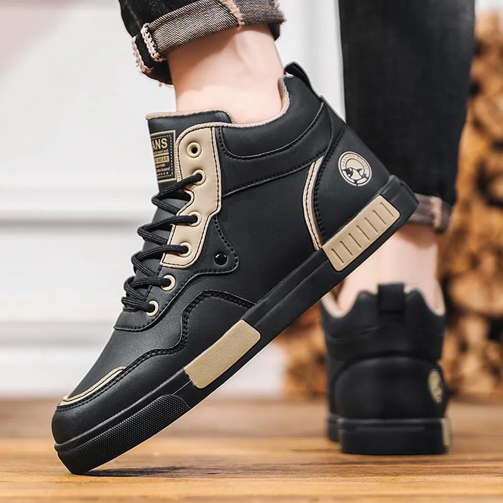 VAXAV Men's Fashion High Top Road Running Sneakers Skate Walking Driving Shoes