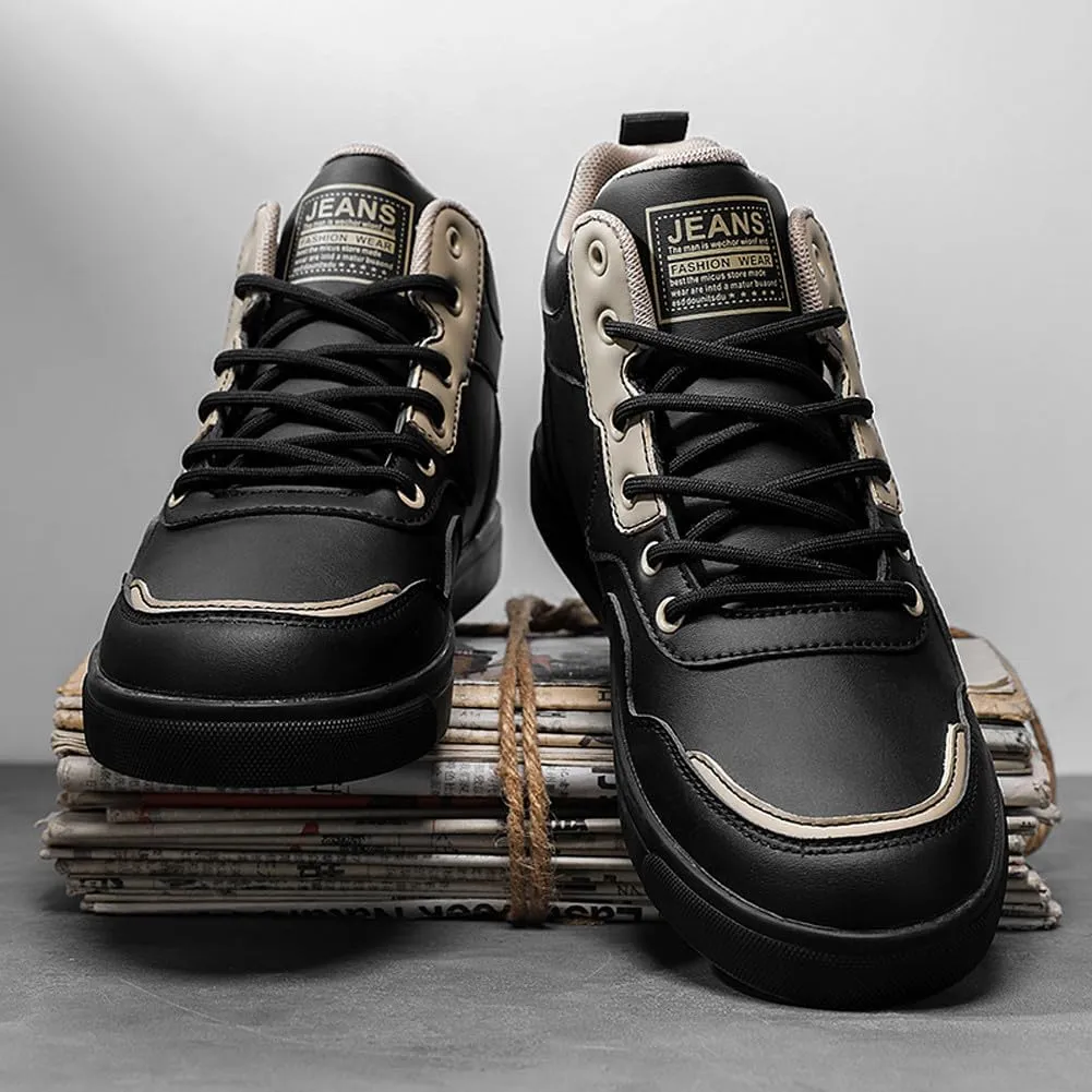 VAXAV Men's Fashion High Top Road Running Sneakers Skate Walking Driving Shoes