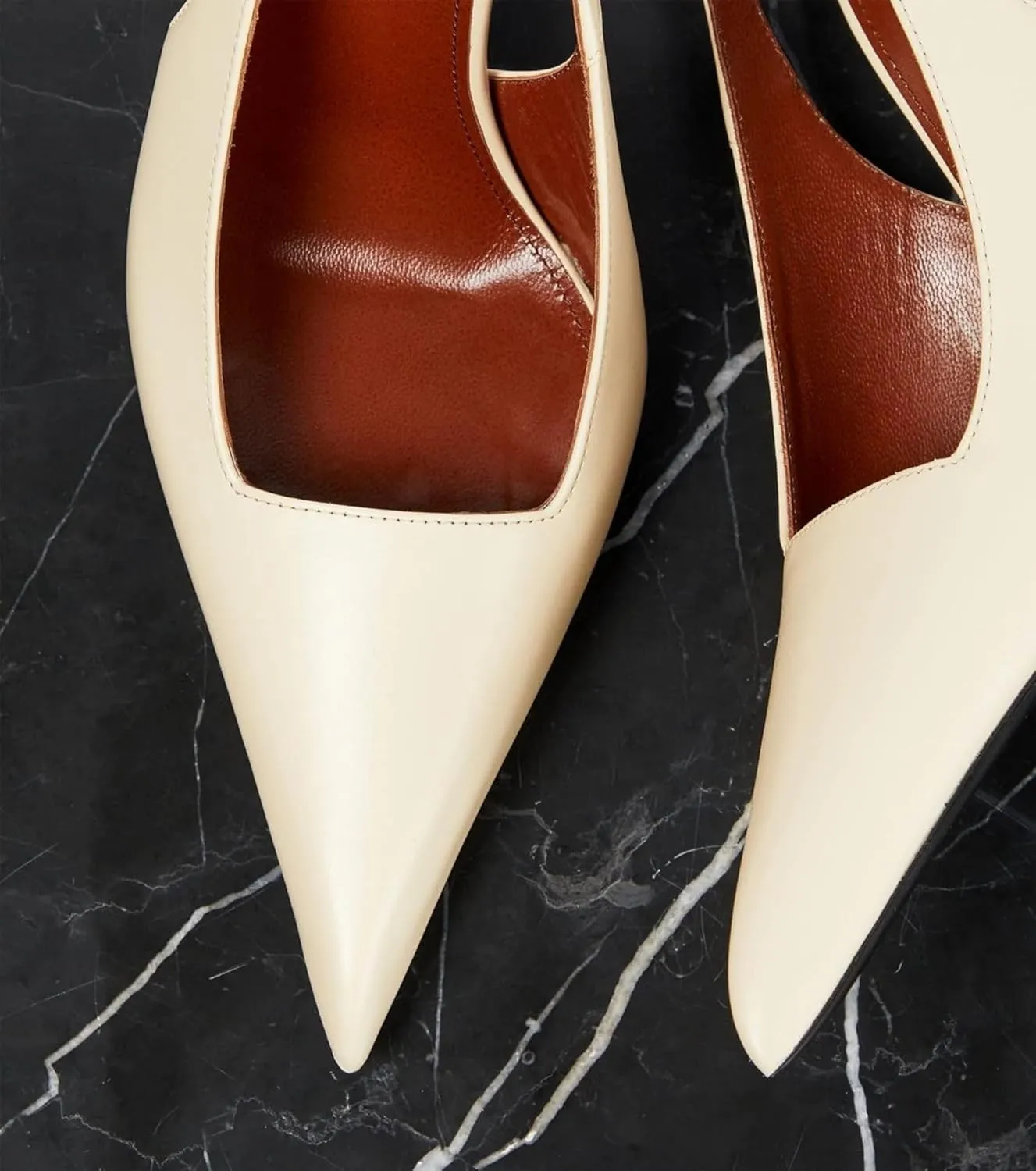 Vertundy Womens Stiletto Slingback Pointed Toe Leather High Heels