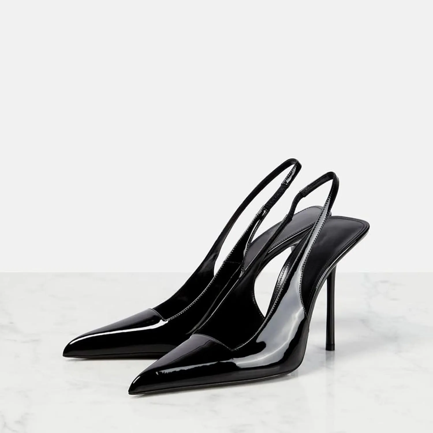 Vertundy Womens Stiletto Slingback Pointed Toe Leather High Heels