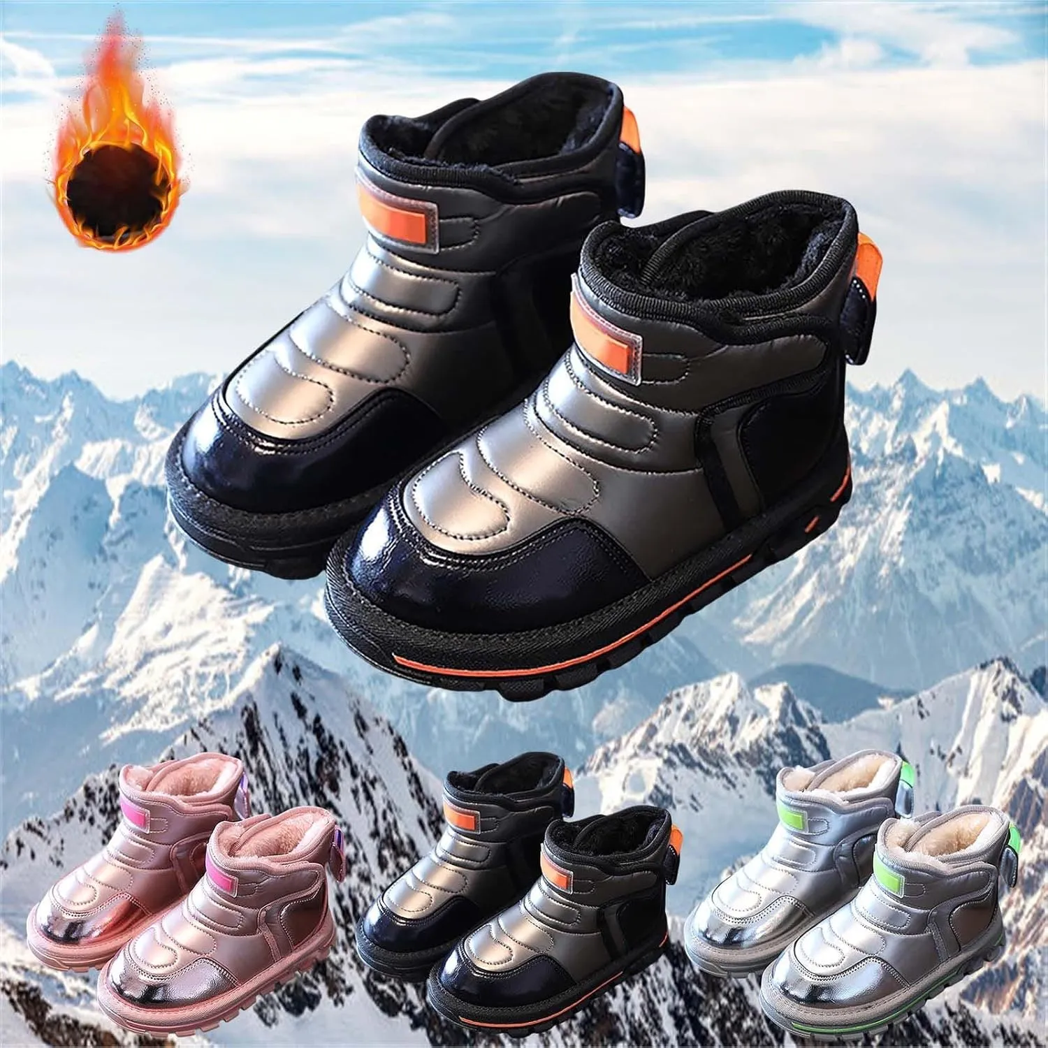 Winter Girls Boys Ankle Boots Comfortable Warm Lined Casual Sports Shoes Kids Faux  Insulated Mud Boots Kids