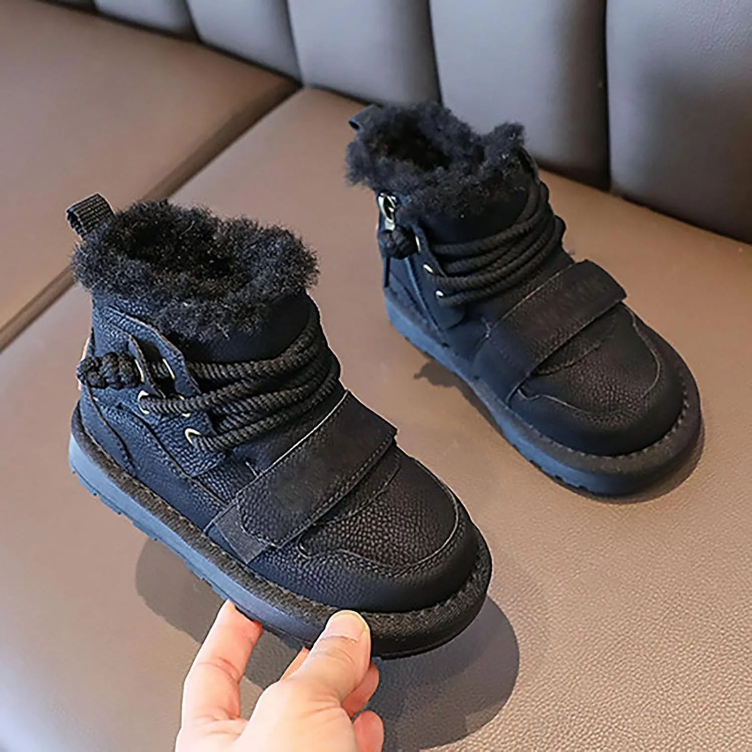 Winter Girls Boys Ankle Boots Kids Comfortable Warm Lined Comfort Casual Sports Shoes for Children Boys Slip on Boots