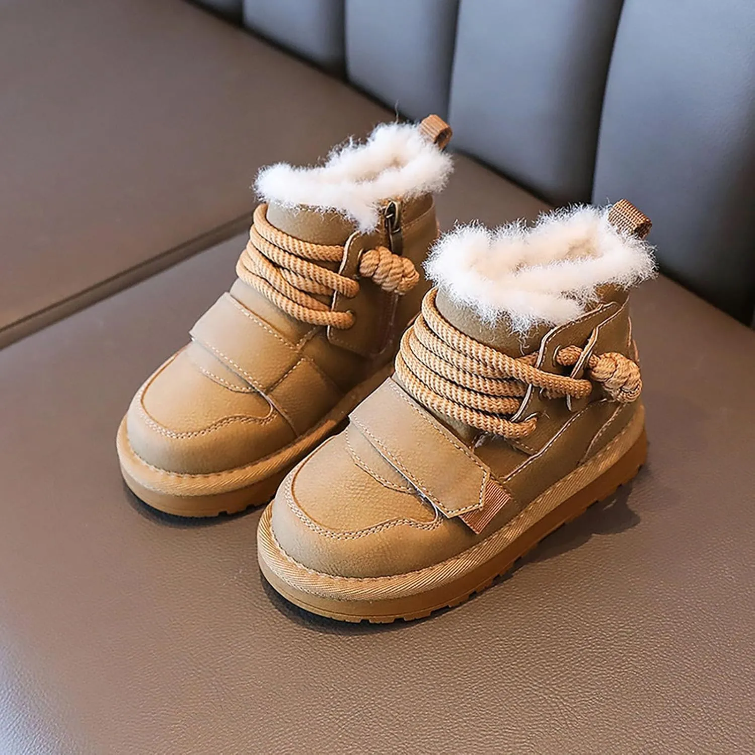 Winter Girls Boys Ankle Boots Kids Comfortable Warm Lined Comfort Casual Sports Shoes for Children Boys Slip on Boots