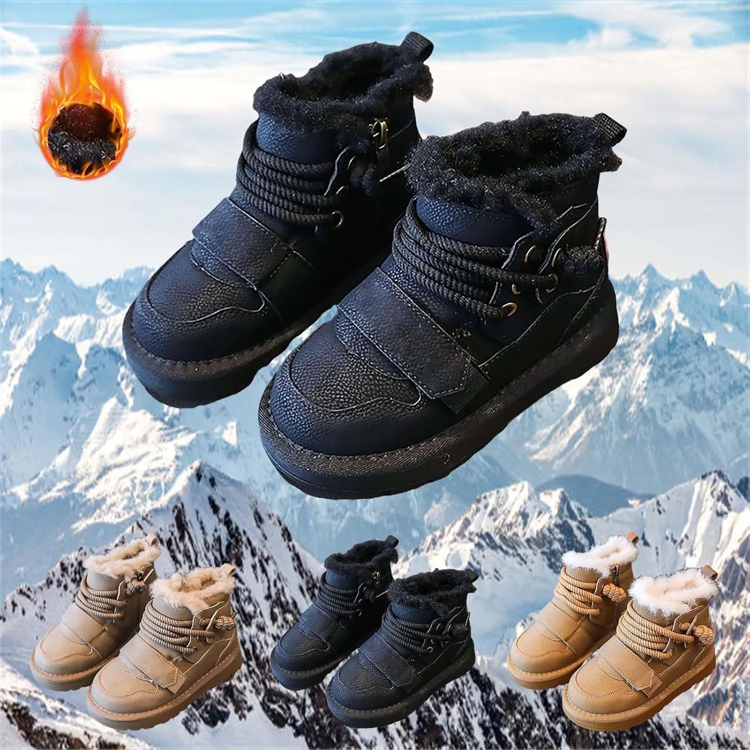 Winter Girls Boys Ankle Boots Kids Comfortable Warm Lined Comfort Casual Sports Shoes for Children Boys Slip on Boots