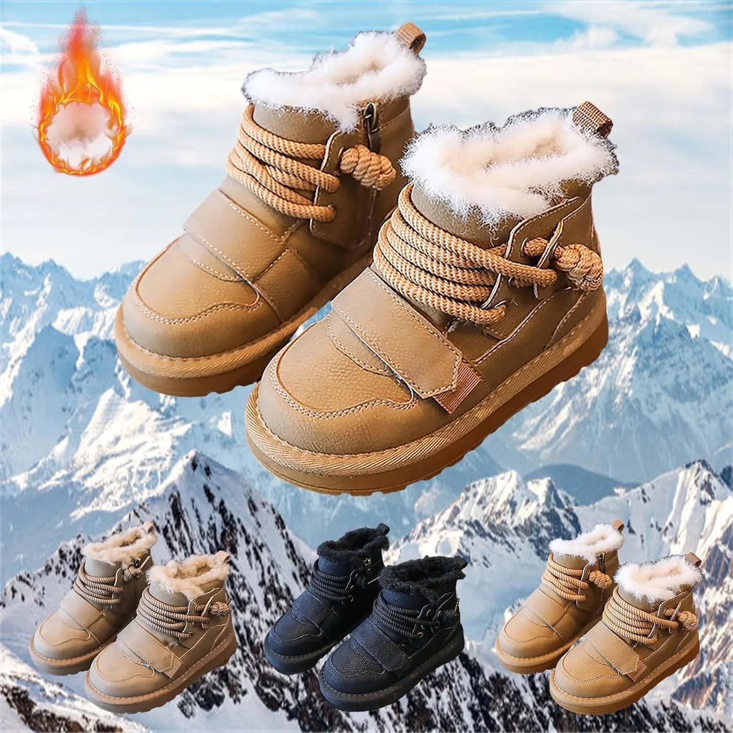 Winter Girls Boys Ankle Boots Kids Comfortable Warm Lined Comfort Casual Sports Shoes for Children Boys Slip on Boots