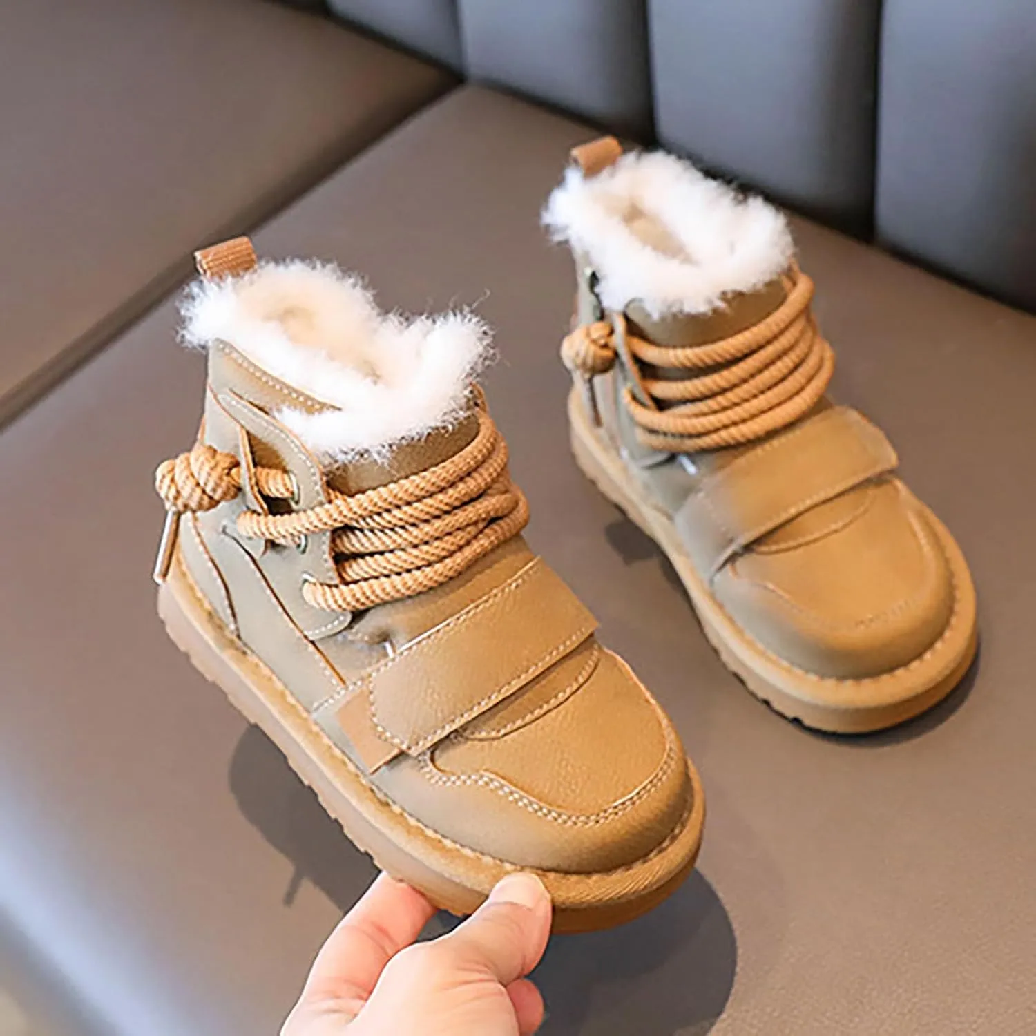 Winter Girls Boys Ankle Boots Kids Comfortable Warm Lined Comfort Casual Sports Shoes for Children Boys Slip on Boots
