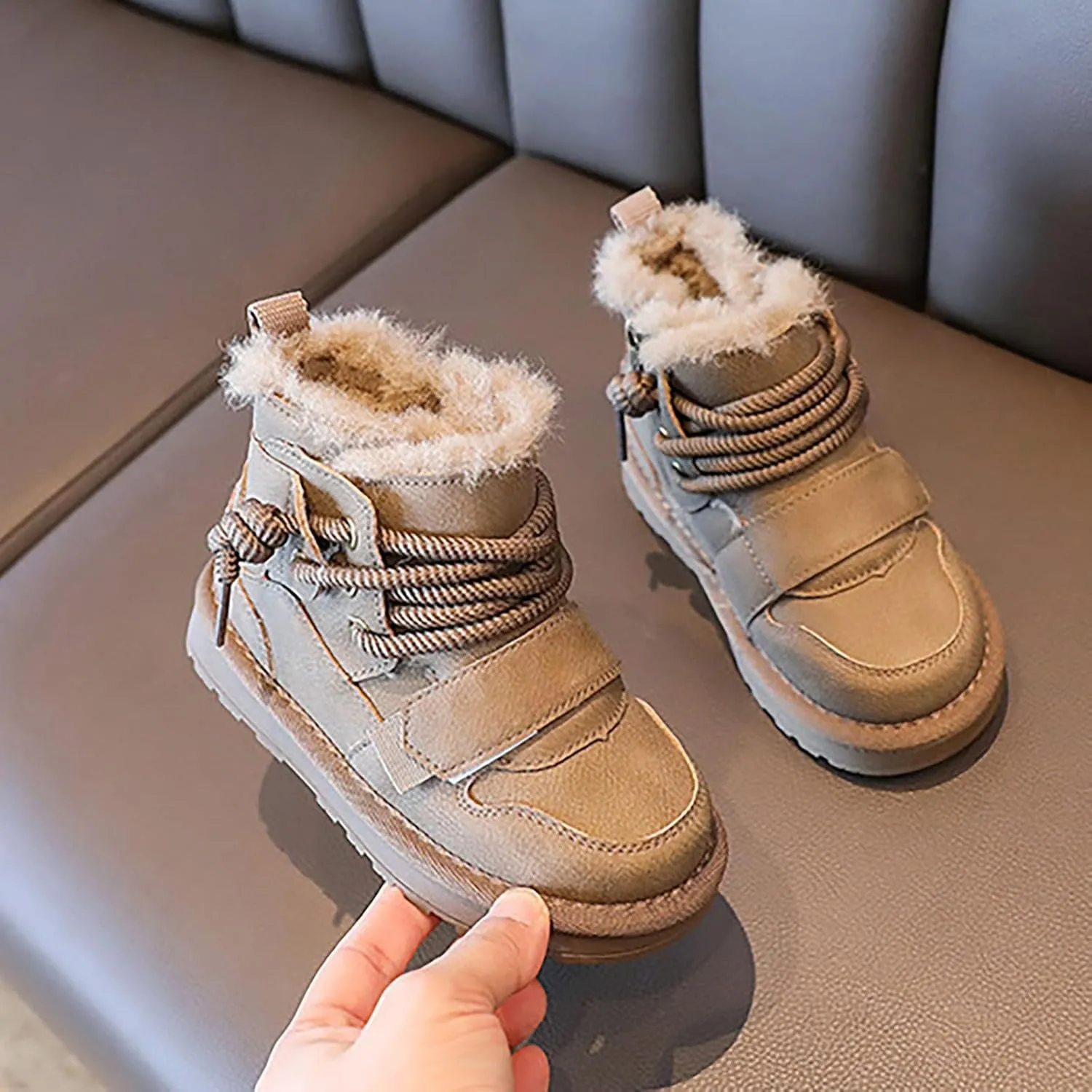 Winter Girls Boys Ankle Boots Kids Comfortable Warm Lined Comfort Casual Sports Shoes for Little Boy Rain Boots Size 6