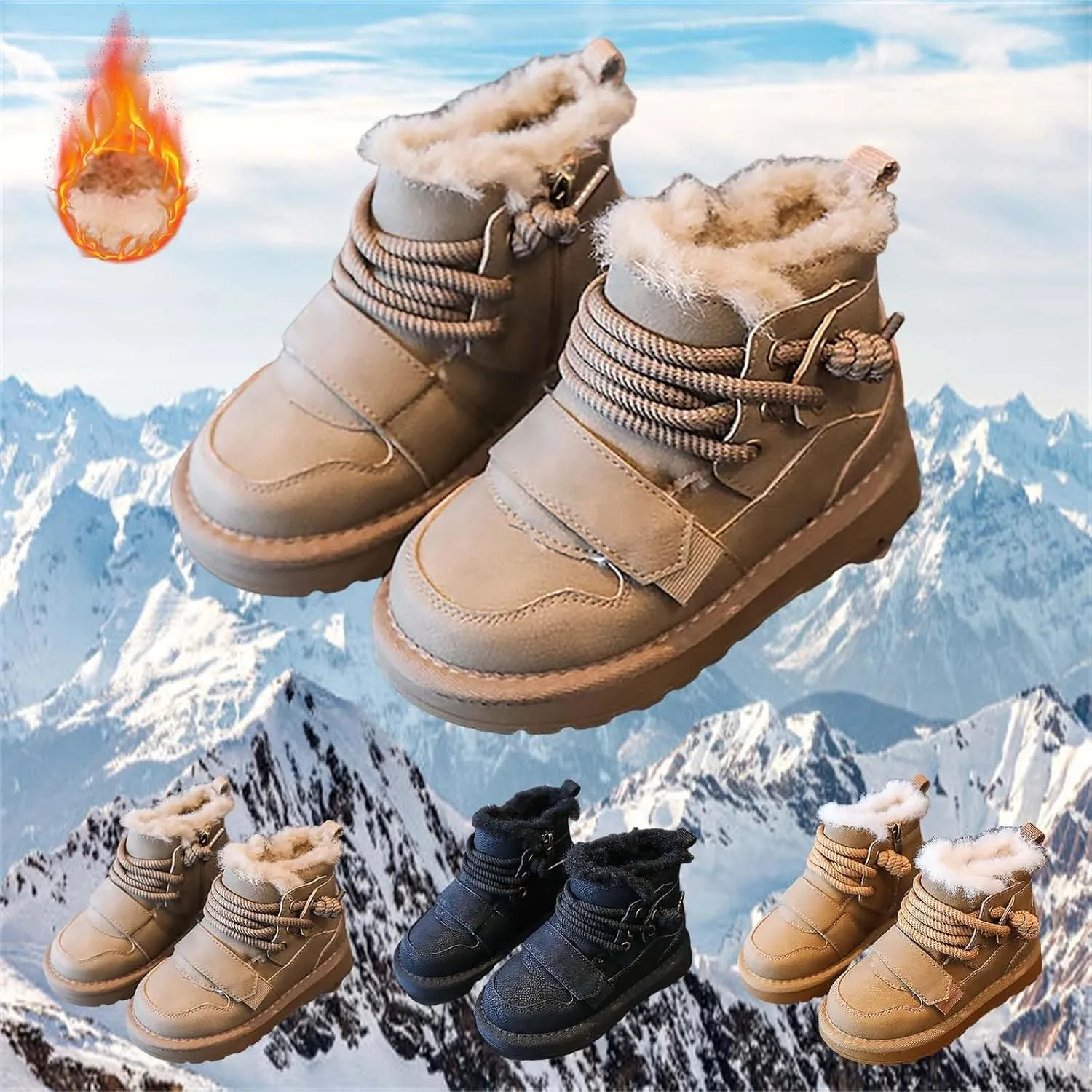 Winter Girls Boys Ankle Boots Kids Comfortable Warm Lined Comfort Casual Sports Shoes for Little Boy Rain Boots Size 6