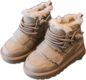 Winter Girls Boys Ankle Boots Kids Comfortable Warm Lined Comfort Casual Sports Shoes for Little Boy Rain Boots Size 6