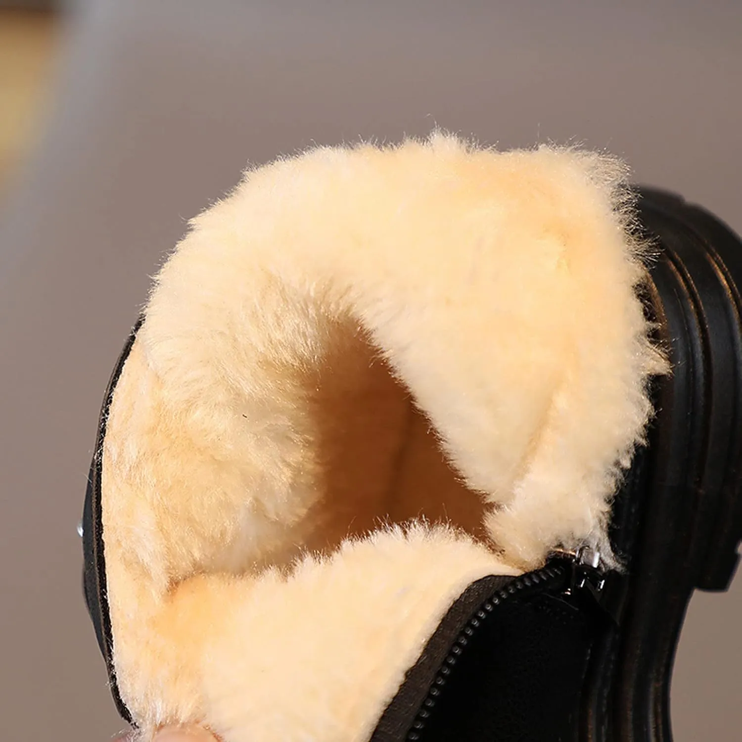 Winter Kids Snow Boots Fleece Cozy Plush Lined Winter Warm Ankle Booties Winter Warm Boots Flat Ankle Boots