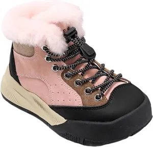 Winter Outdoor Faux Fr Snow Boots for Kids Fleece Plush Warm Furry Ankle Booties Boys Girls Hiking Sport Shoes