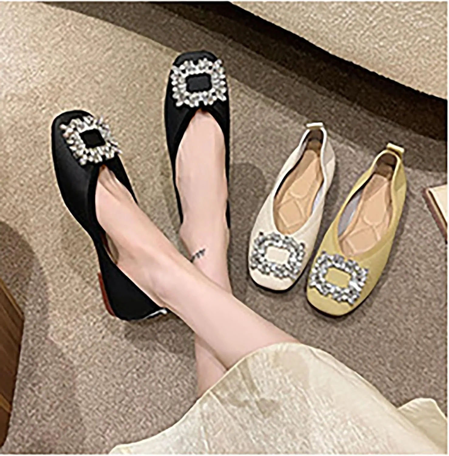Women Casual Slip On Dress Loafers Comfortable Leather Driving Breathable Soft Shoes for Summer Autumn