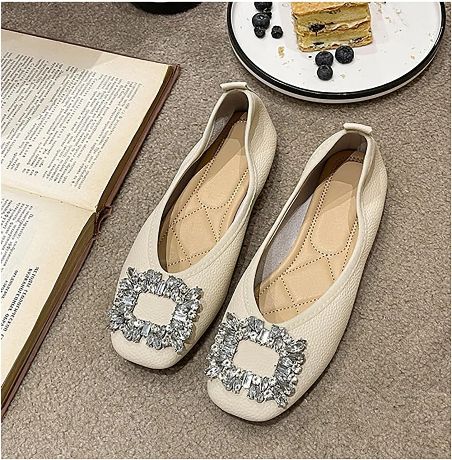 Women Casual Slip On Dress Loafers Comfortable Leather Driving Breathable Soft Shoes for Summer Autumn