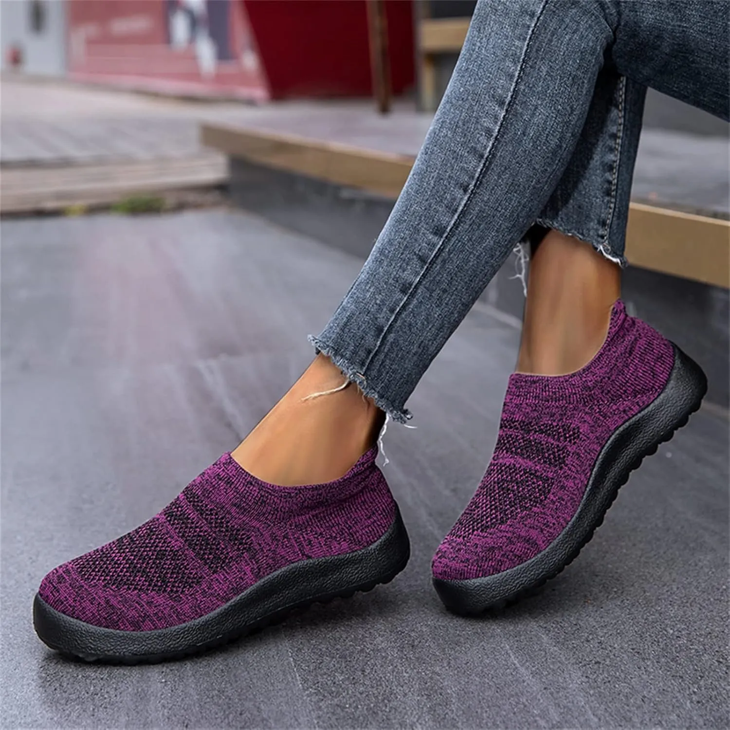 Women Running Shoes Lightweight Tennis Shoes Non Slip Tennis Shoes Womens Flat Feet Men Casual Shoes Dress Sneakers Slip On Tennis Shoe Loafers Shoe