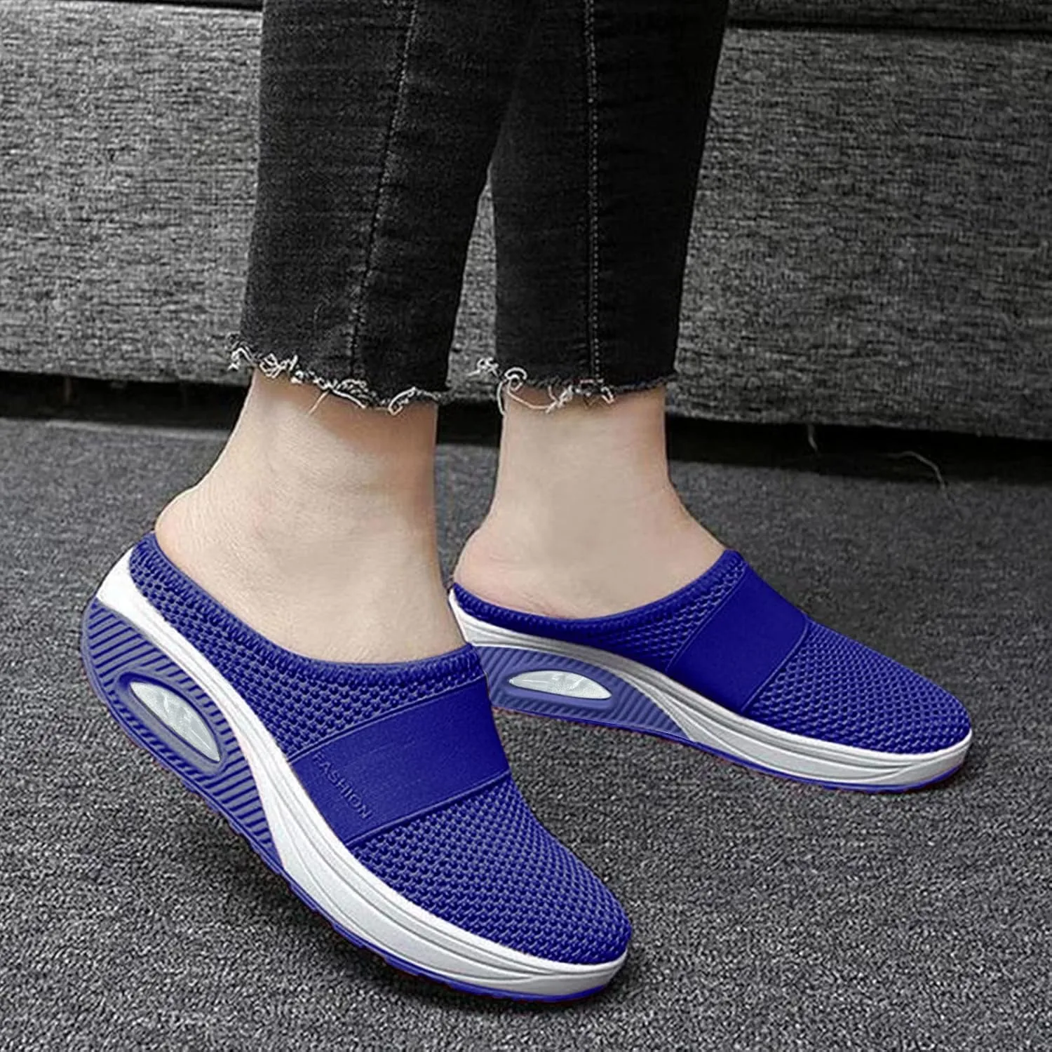 Women's Backless Slip on Mesh Sneakers Shoes Mens Casual Shoes Dressy Black Casual Shoes Waterproof Sneakers White Tennis Shoe Cross Trainer Shoe