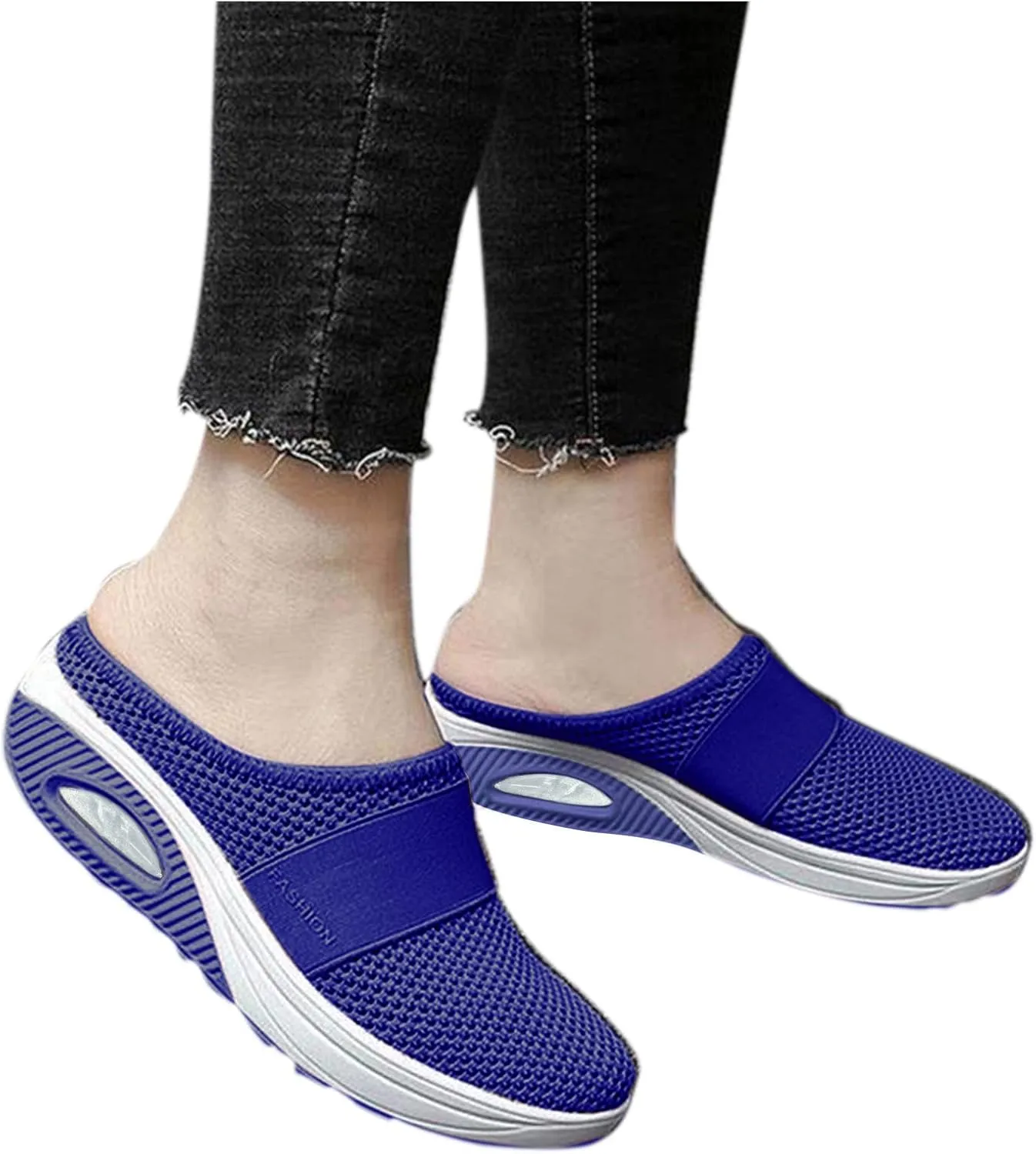 Women's Backless Slip on Mesh Sneakers Shoes Mens Casual Shoes Dressy Black Casual Shoes Waterproof Sneakers White Tennis Shoe Cross Trainer Shoe