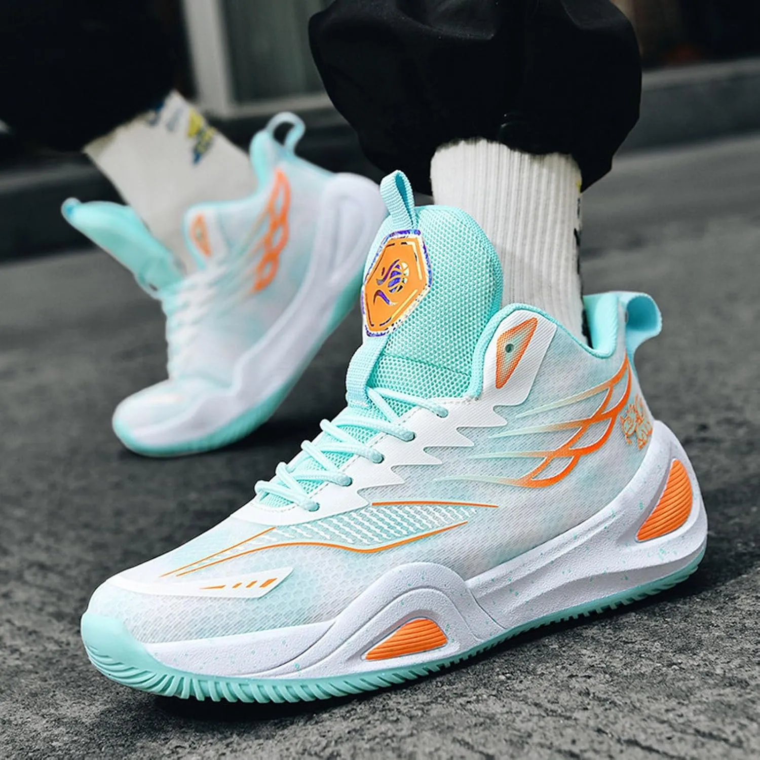 Womens Basketball Shoes for Men High Top Breathable Non Slip Unisex Adult Youth Outdoor Chukka Sneaker Boots Mens