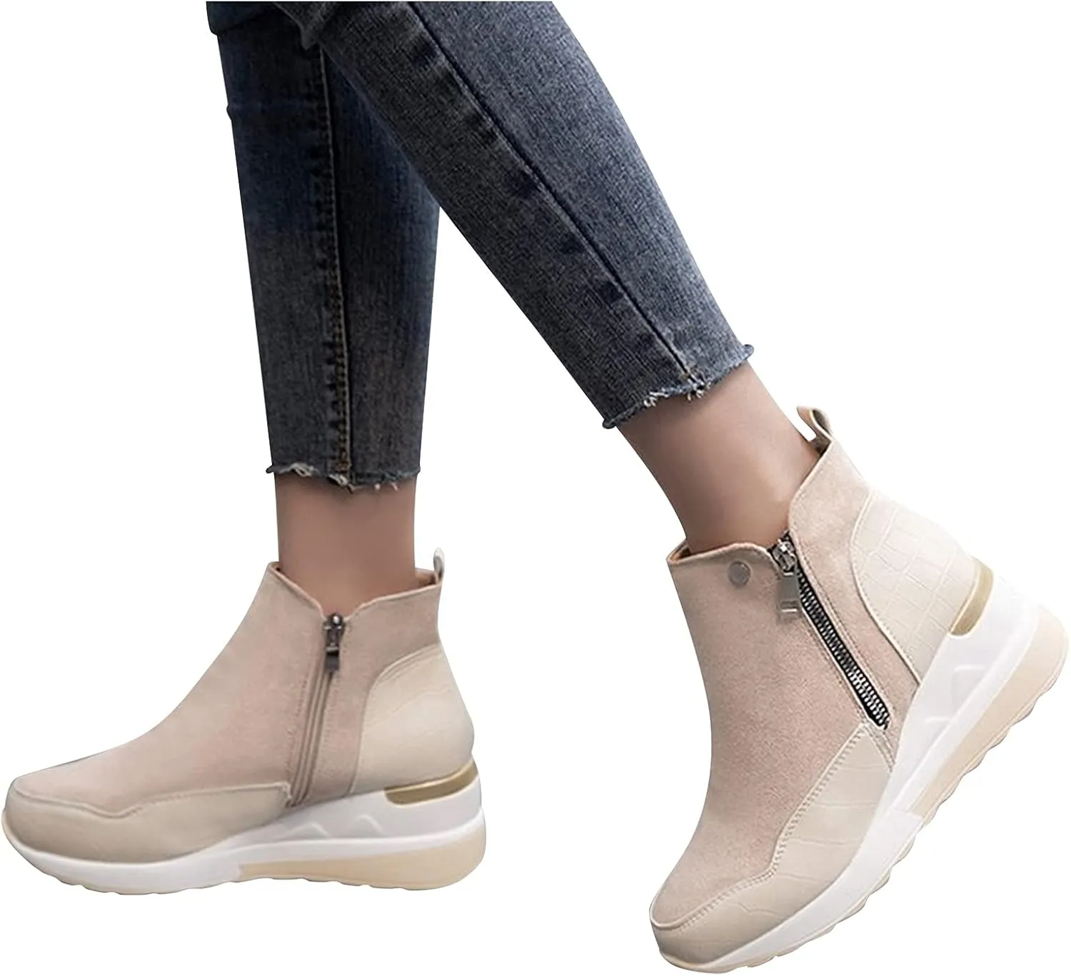 Womens Boots Ankle Women's Boots Botas De Combate Para Mujer Low Booties for Women Womens Ankle Boots Wide toe Box Black Suede Ankle Boots for Women