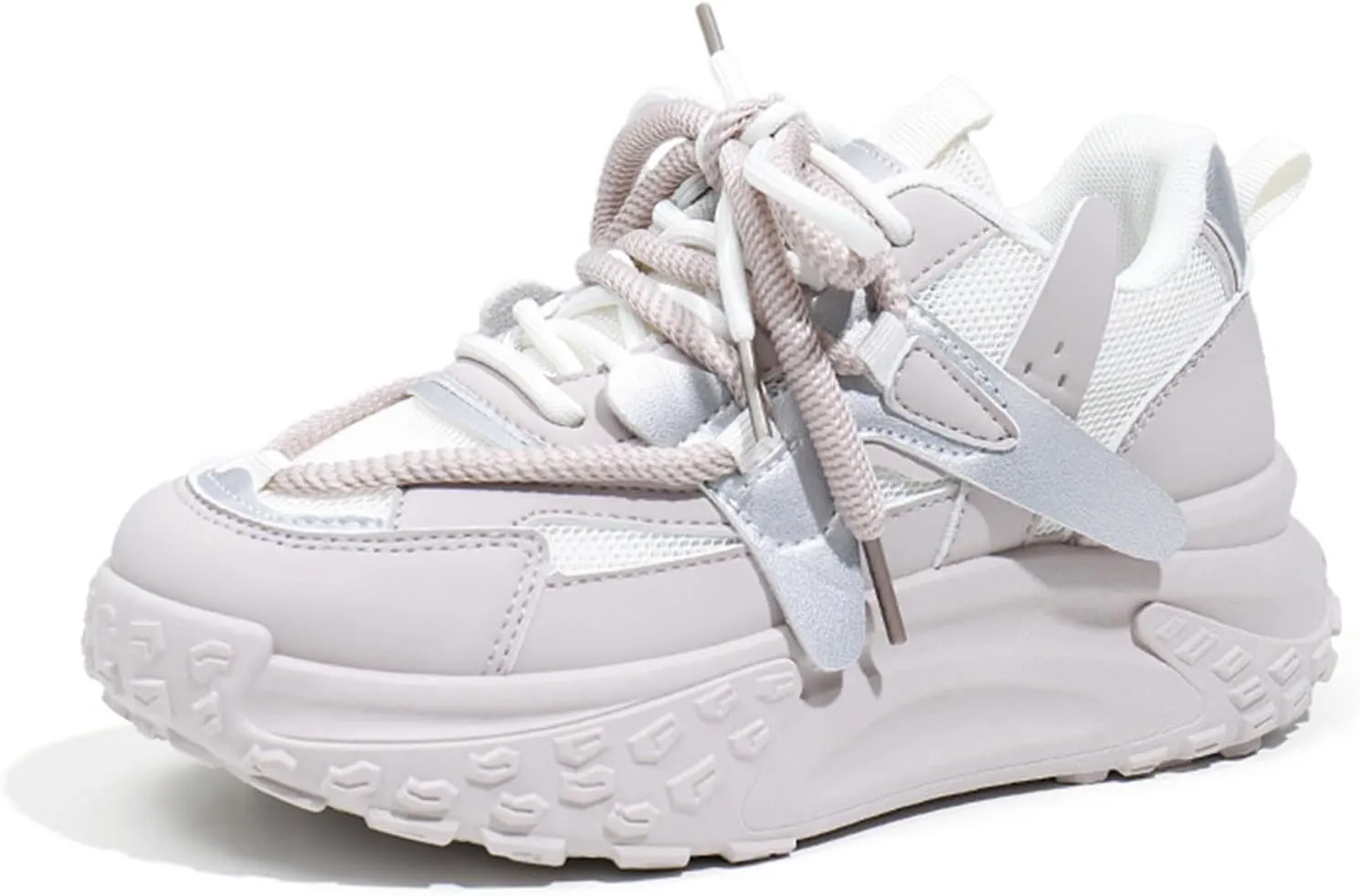 Women's Casual Sneakers Trainers for Autumn/Spring Fashion - Purple Low-top Platform Dad Shoes for Sports/Casual Wear - Lightweight/Breathable,Pink-38
