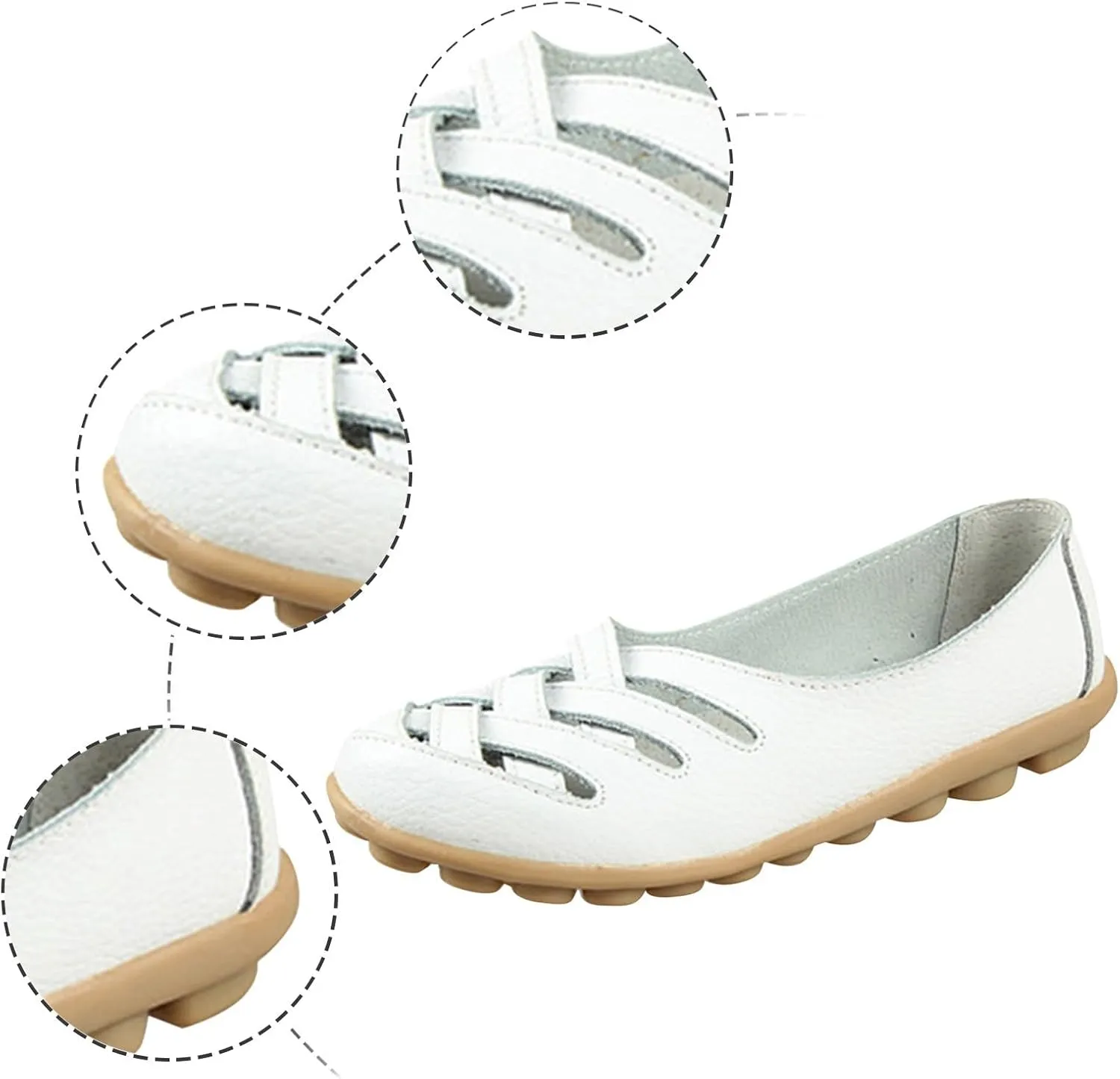 Women's Fashion Leather Single Shoes Slope Heeled Loafers Casual Shoes Women Fashion Leather Walking Sneakers