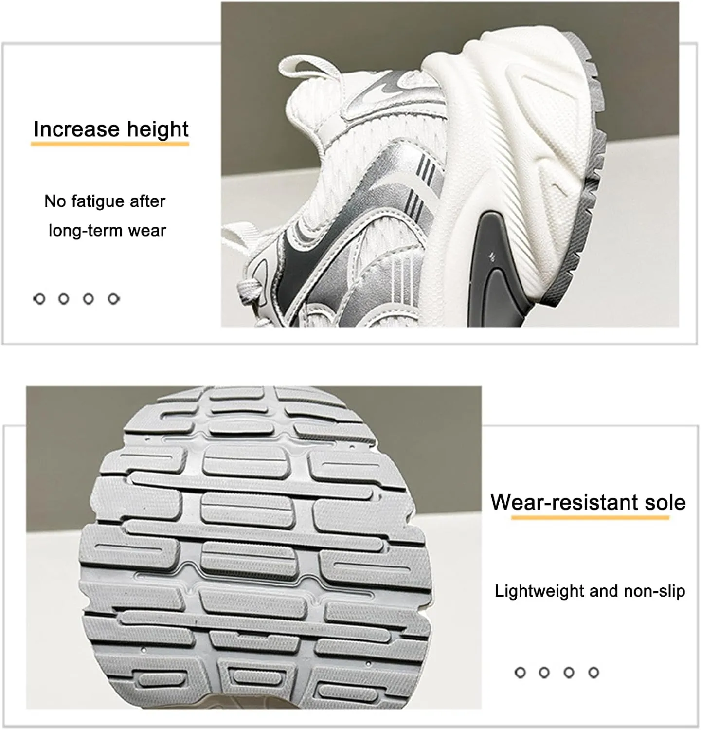Women's Fashion Sneakers - Breathable Lightweight Mesh Oxford Trainers with Platform/Height Increase, Casual Lace-Up Dad Shoes - Versatile for Autumn,Grey-37