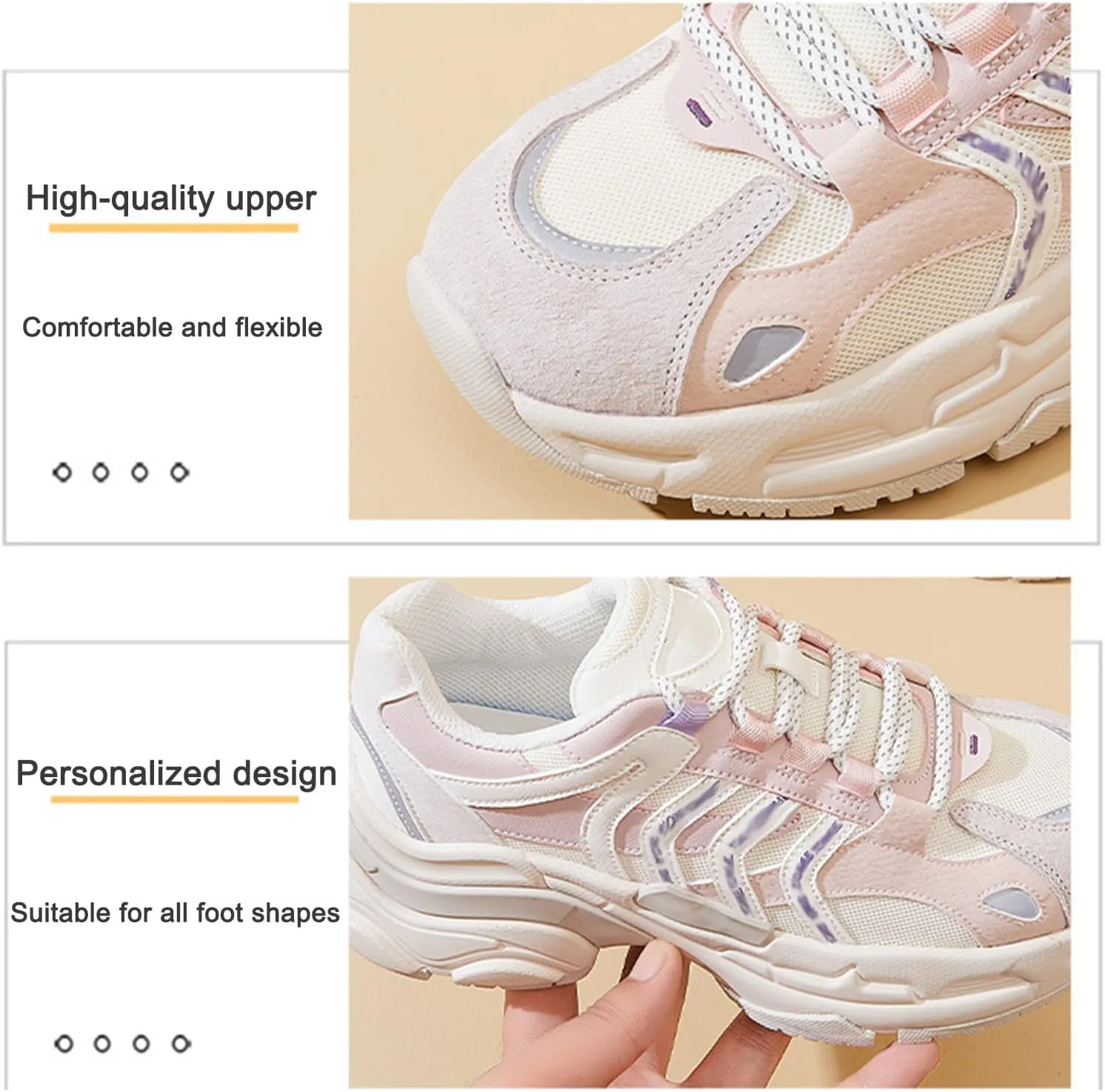 Women's Fashion Sneakers Breathable Lightweight Platform Oxford Trainers Casual Lace-Up Dad Shoes for Autumn, Versatile Height Increase Fashion Sneakers,Black-36