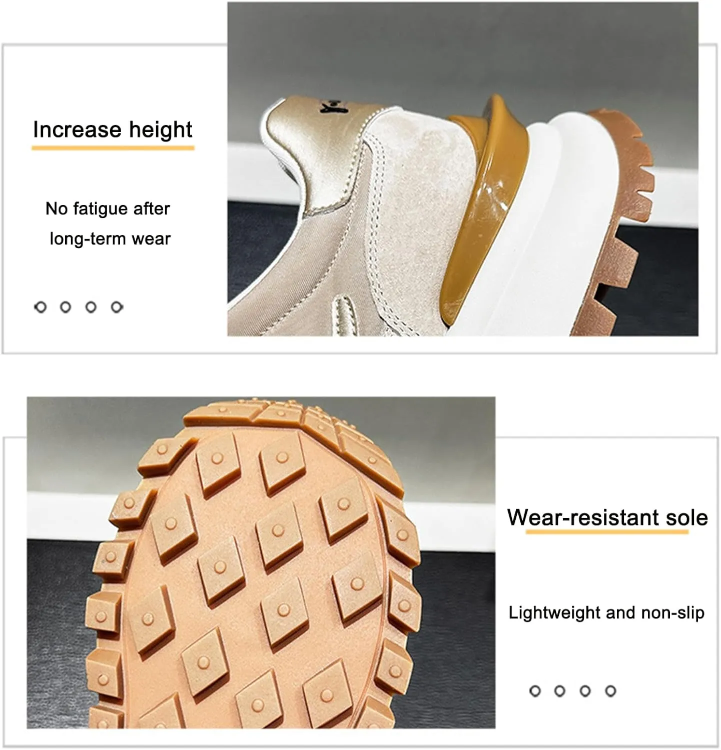 Women's Fashion Sneakers - Breathable/Lightweight Platform Oxford Trainers - Casual Lace-Up Dad Shoes for Trendy, Thick Sole Single Sports Shoes,Apricot-37