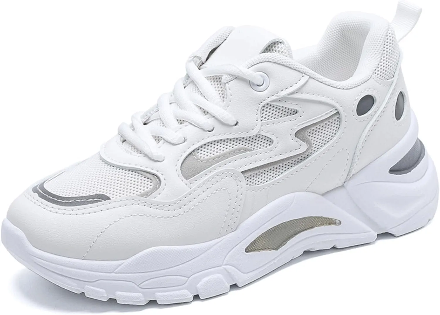 Women's Fashion Sneakers - Comfortable/Breathable Lace-up Casual Trainers with Plush Interior, Lightweight Platform - Perfect for Autumn Sports/Dad Shoes,Normal-36