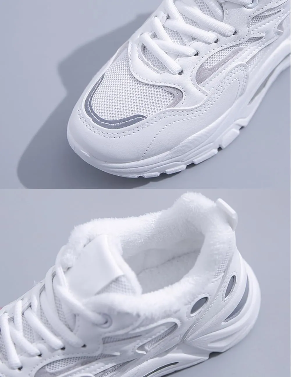 Women's Fashion Sneakers - Comfortable/Breathable Lace-up Casual Trainers with Plush Interior, Lightweight Platform - Perfect for Autumn Sports/Dad Shoes,Normal-36