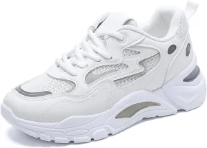Women's Fashion Sneakers - Comfortable/Breathable Lace-up Casual Trainers with Plush Interior, Lightweight Platform - Perfect for Autumn Sports/Dad Shoes,Normal-36