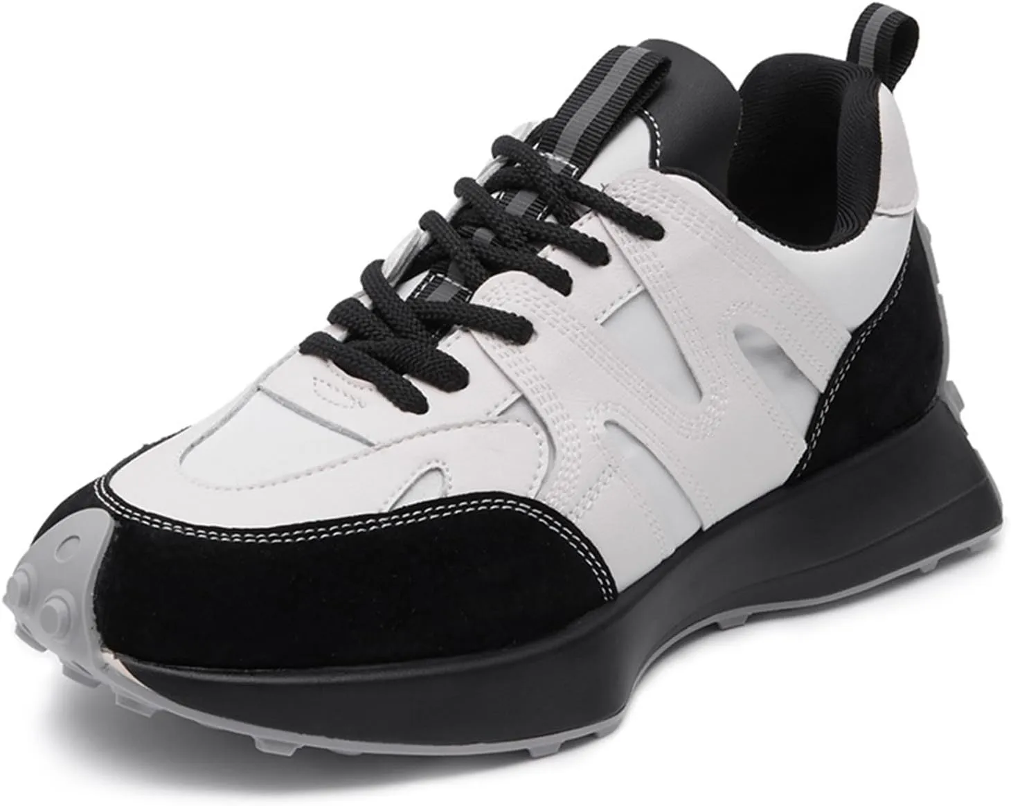 Women's Fashion Sneakers Trainers Casual Breathable Lace Up Platform Oxford - Slimming Dad Shoes for Trendy Autumn Sports,Black-36