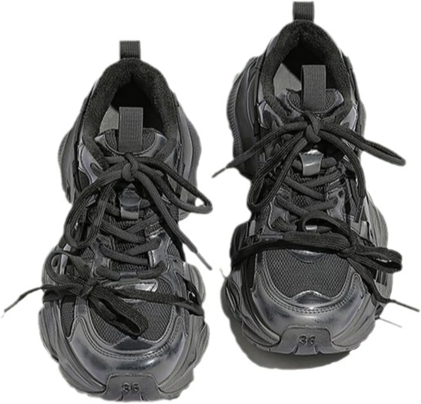 Women's Fashion Sneakers Trainers Casual Breathable Lace Up Platform Oxford Sports Single Shoes Versatile Dad Shoes Height Increase Thick Sole for Women,Grey-35