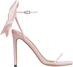 Women's Heels Satin Bow Open Toe Ankle Strap High Heels Wedding Party Dress Shoes Slingback Stilettos Sexy Square Toe Strappy High Heels Sandals