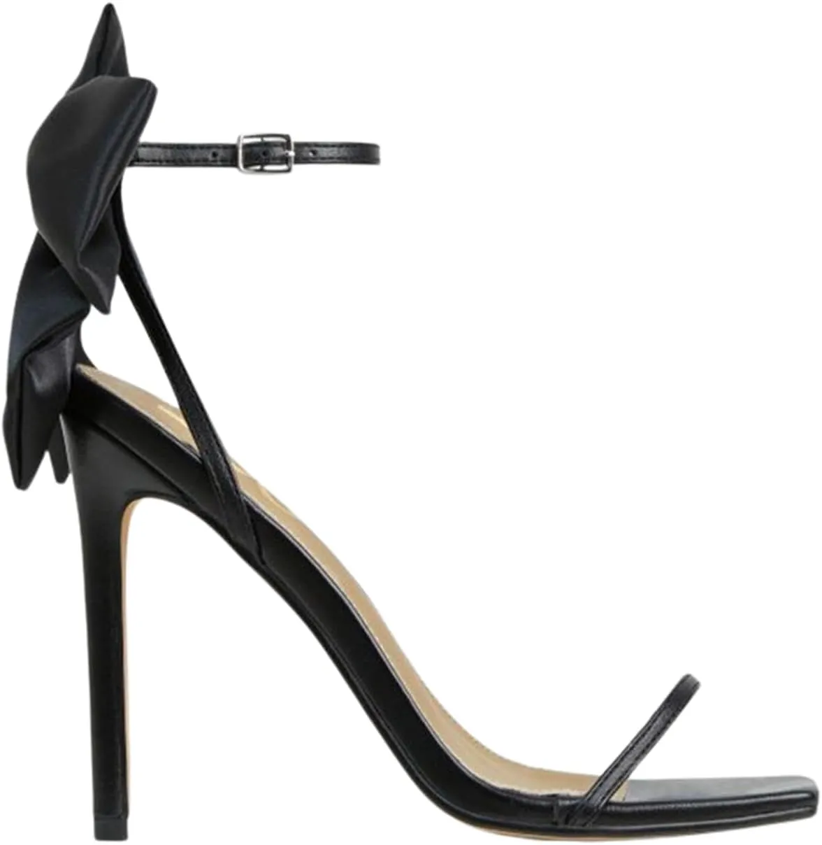 Women's Heels Satin Bow Open Toe Ankle Strap High Heels Wedding Party Dress Shoes Slingback Stilettos Sexy Square Toe Strappy High Heels Sandals